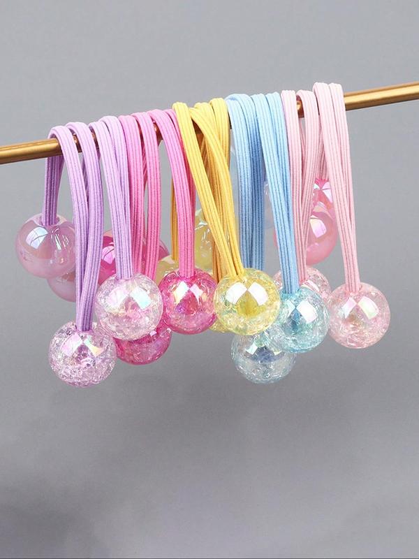 Cute Colorful Bubble Ball Design Hair Ties, 7 Counts High Stretch Hair Ties, Fashion Hair Accessories for Women & Girls