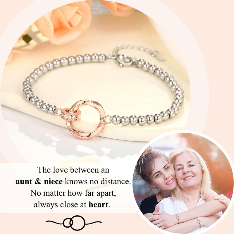 Mothers Day Gifts for Aunt from Niece Nephew, Best Aunt Ever Gifts Auntie Bracelet, Birthday Christmas Gifts for Women