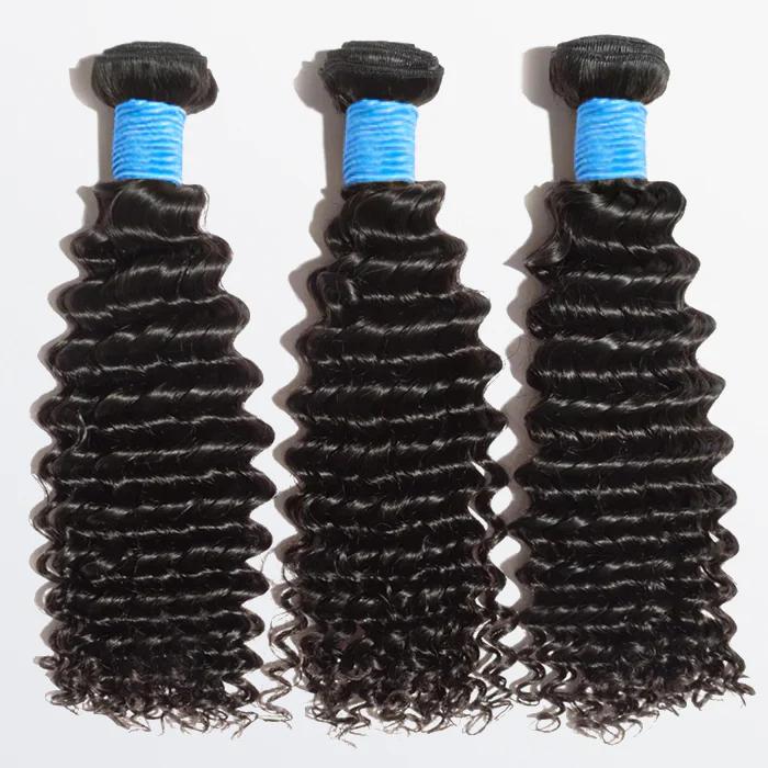 [LIVE-ONLY]  Ashine Deep Curly 12-30 inches Salon Quality Brazilian Virgin Bundles 100% Human Hair Summer Wigs Natural Color with Frontal Closure