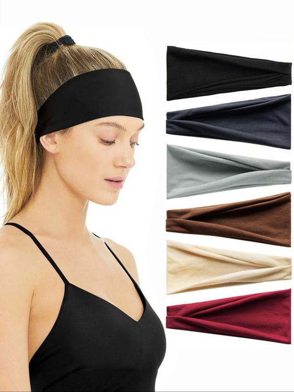 Solid Color Hair Band for Summer 2024, Sweat Absorbing Elastic Hair Band for Men & Women, Summer 2024 Sporty Headband for Running, Fitness