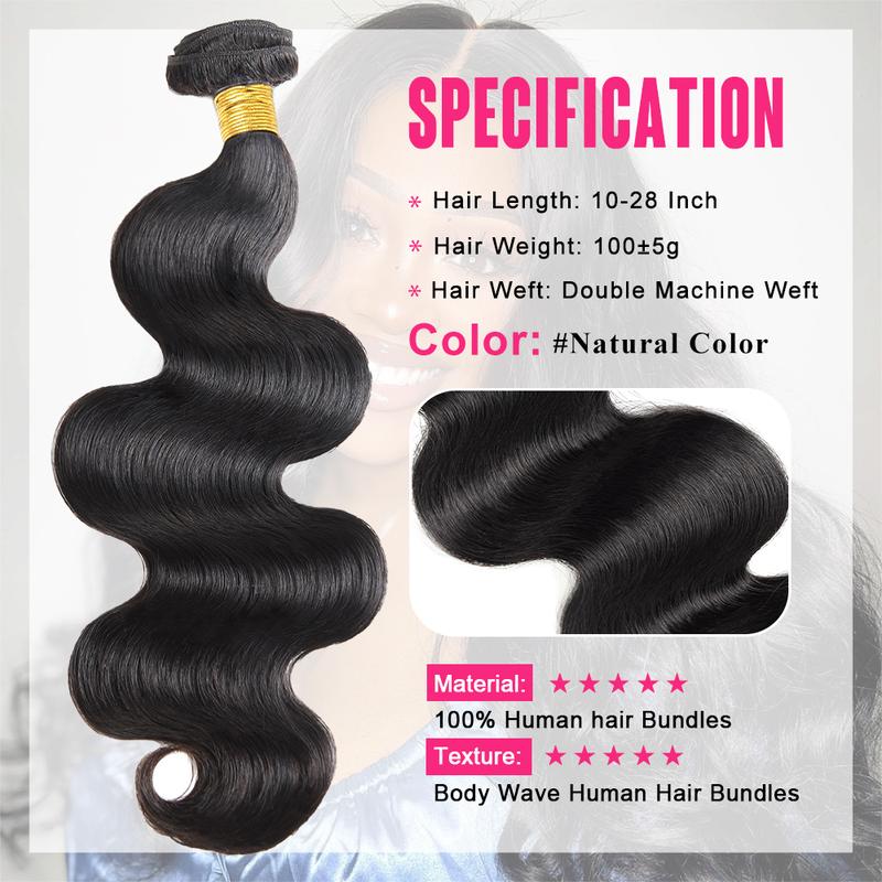 Body Wave Sew in Hair Extensions 1 3 4 Bundles Brazilian Raw Human Hair Bundles 30inch Salon Quality Quick Weave