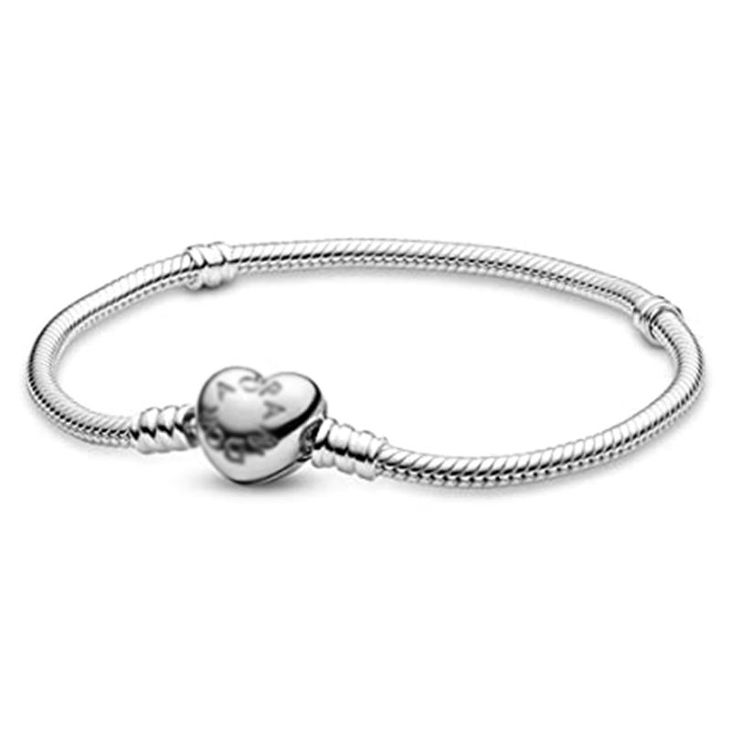 Women's Heart Clasp Snake Chain, Classic Snake Bone Basic Chain DIY Bracelet, Suitable for Women's Snake Chain Bracelet