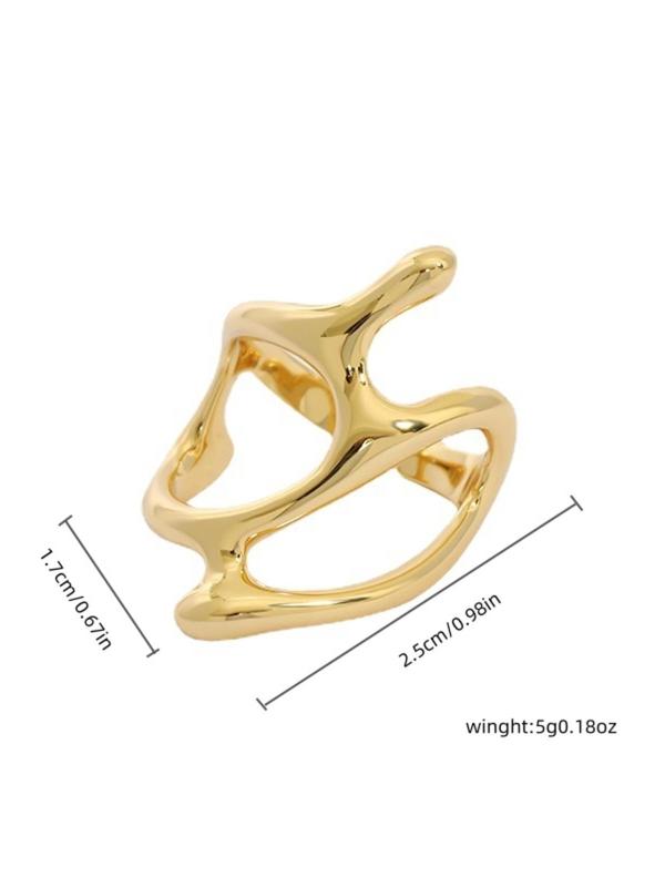 Punk Style Hollow Out Cuff Ring, Irregular Cuff Ring, Fashion Accessories for Women & Girls for Party, Daily Decor, Trendy All-match & Exquisite Jewelry for Gift