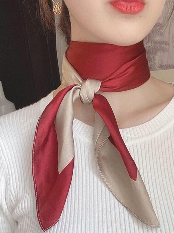 Women's Elegant Solid Color Square Scarf, 2024 New Style Fashionable Breathable Lightweight Scarf, Casual Versatile Scarf for Daily Wear Girlfriend Gifts