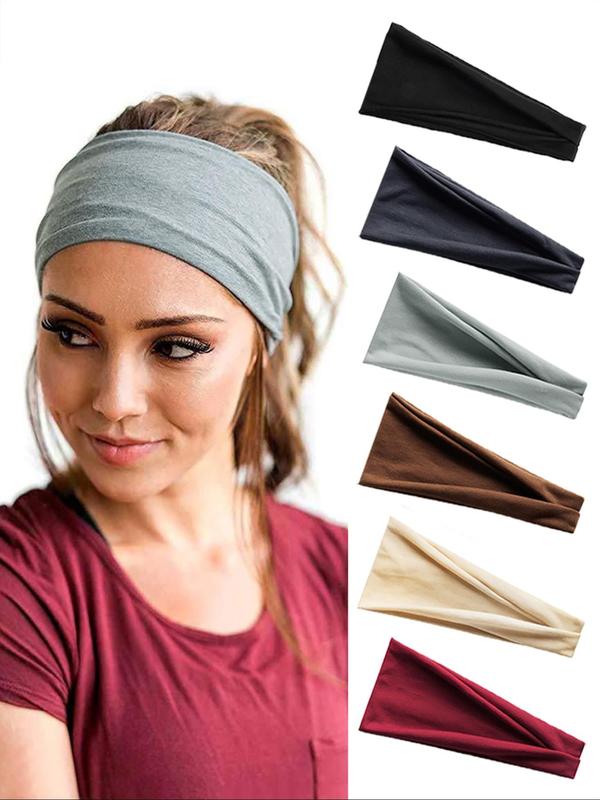 Solid Color Hair Band for Summer 2024, Sweat Absorbing Elastic Hair Band for Men & Women, Summer 2024 Sporty Headband for Running, Fitness