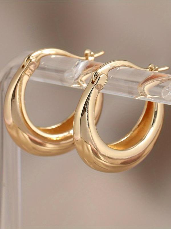 Women's Minimalist Temperament Hoop Earrings, Fashionable Earrings for Women & Girls, Trendy All-match & Exquisite Jewelry for Birthday Gift