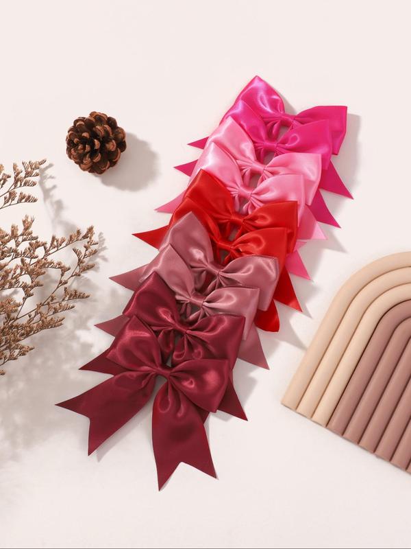 Women's Sweet Big Satin Bowknot Design Hair Clips, Cute Trendy Hair Clips, Fashionable Minimalist All-match Hair Accessories for Women & Girls