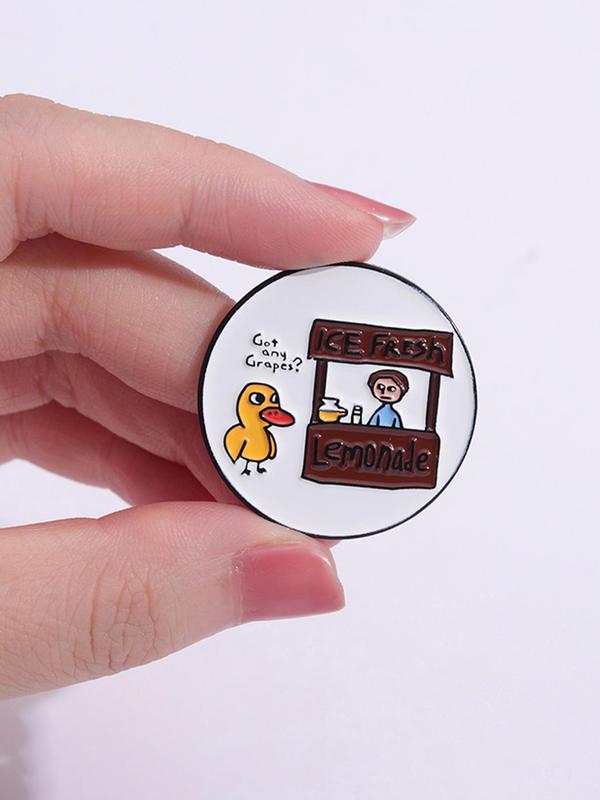 Unisex Cute Duck & Letter Design Brooch, Trendy Novelty Brooch, Fashionable Clothes Accessories for Women & Men for Daily Decoration