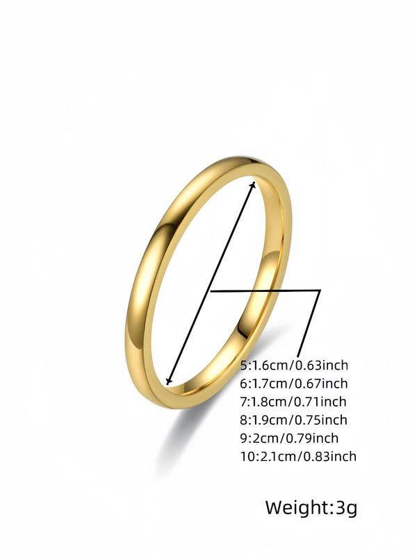 Simple Solid Color Round Shaped Alloy Ring, New Fashion Accessories for Women & Girls, Trendy All-match & Exquisite Jewelry for Birthday Gift