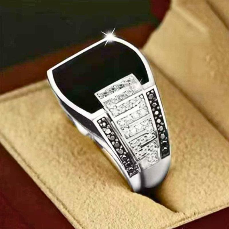 Stylish men's rings, wide black men's rings Rings, for daily wear, parties