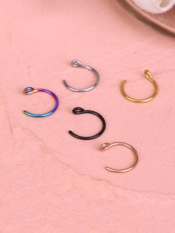 Magnetic Nose Ring, Stainless Steel Fake Nose Ring, Fashionable Body Jewelry for Women & Men, Trendy All-match & Exquisite Jewelry for Birthday Gift