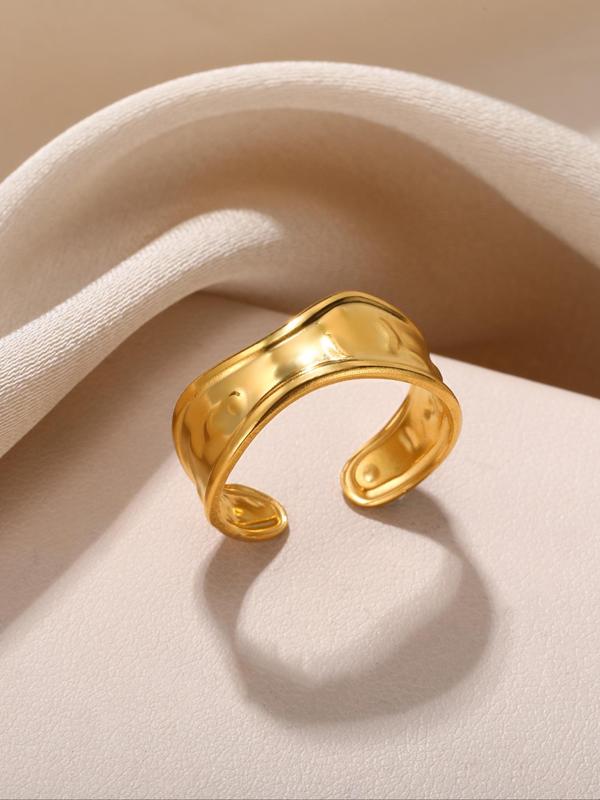 Unisex Simple Style Plain Color Irregular Shaped Ring, Casual Trendy Minimalist Ring, Fashionable Matching Jewelry for Daily & Party Decoration