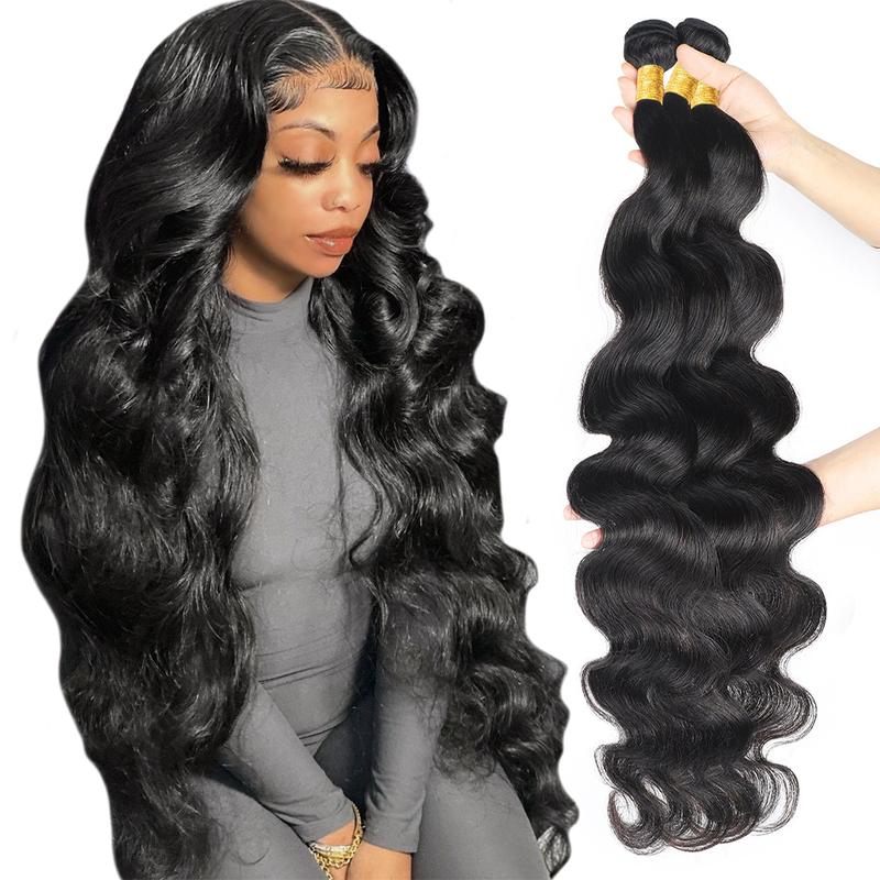 Body Wave Sew in Hair Extensions 1 3 4 Bundles Brazilian Raw Human Hair Bundles 30inch Salon Quality Quick Weave