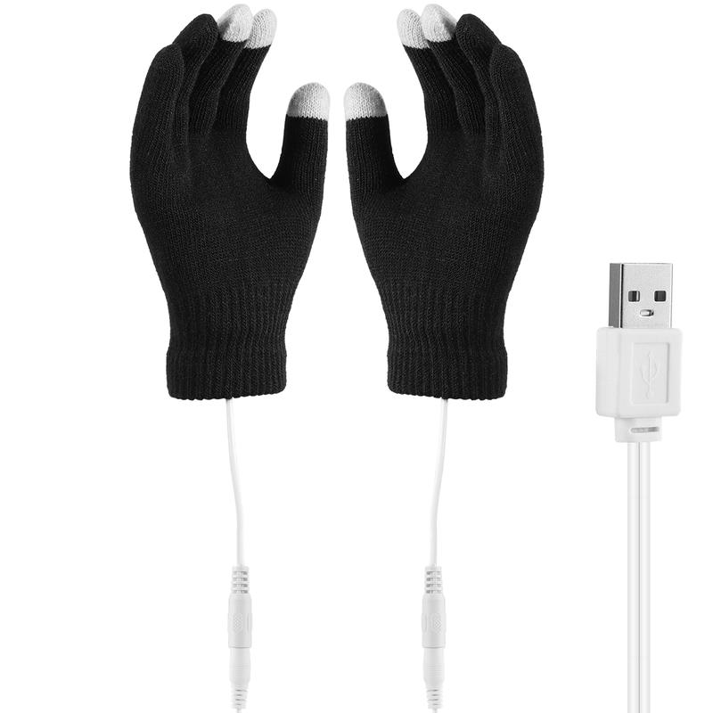 Heated Gloves for Men Women ,USB Feeling Heating Gloves USB Thermal Gloves USB Electric Keep Warm In Winter Black