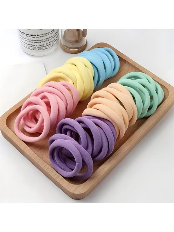 Random Color Simple High Elastic Hair Ties, Casual Versatile Hair Accessories for Women, Minimalist Ponytail Holder for Thick Hair for Daily Use