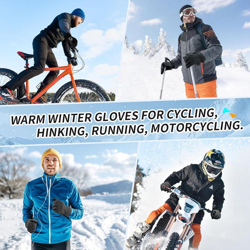 Winter Gloves for Men Women: -20F Thermal Warm Deerskin Polar Fleece Cotton Glove