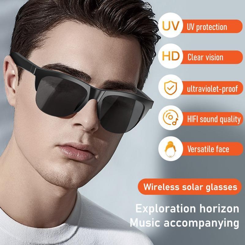 Fall Wireless Calling Ultraviolet-proof Sunglasses for Summer, Multifunctional Smart Sunglasses, HiFi Sound & HD Lens Headset Glasses Built-in Headphones, Sunglasses for Men & Women, BT Cool Tech Gadgets for Men Women