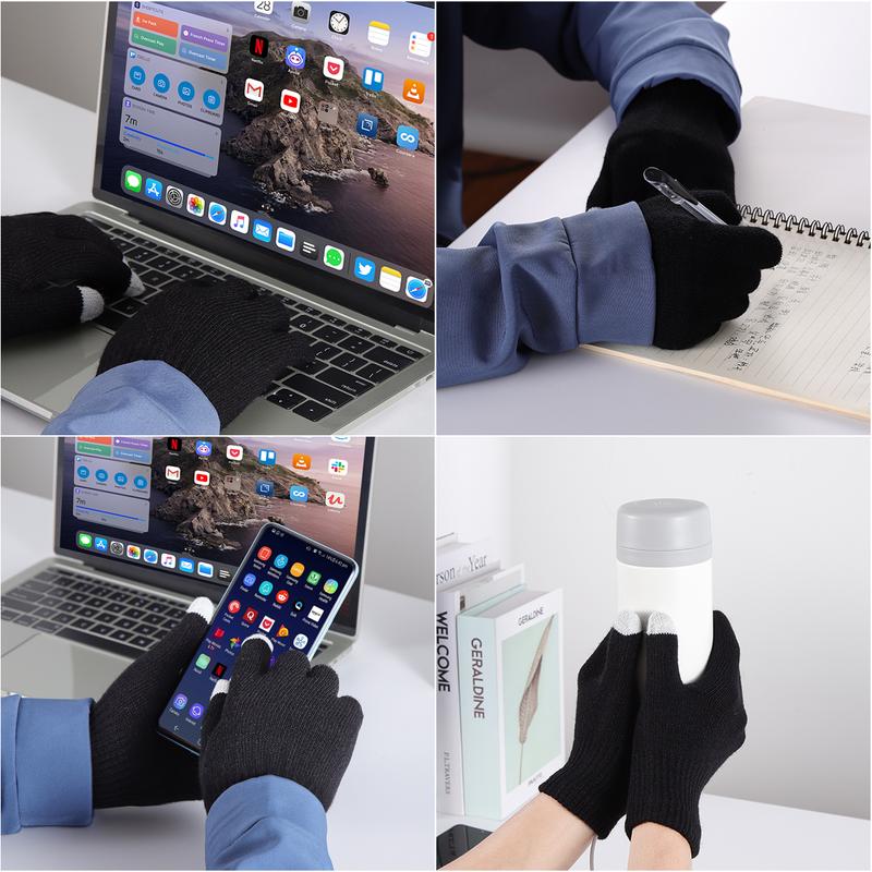 Heated Gloves for Men Women ,USB Feeling Heating Gloves USB Thermal Gloves USB Electric Keep Warm In Winter Black