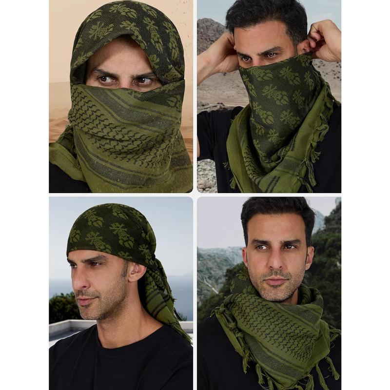 Scarf Military Shemagh Tactical Desert Keffiyeh Head Neck Scarf Arab Wrap with Tassel 43x43 inches