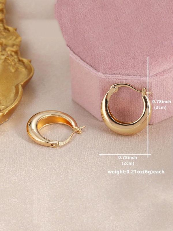 Women's Minimalist Temperament Hoop Earrings, Fashionable Earrings for Women & Girls, Trendy All-match & Exquisite Jewelry for Birthday Gift