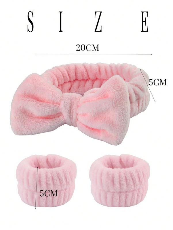 16pcs Bow Knot Fleece Headband Set with Hair Ties, Wristband, Plush Hair Ties and  Plush Scrunchies, Hair Clip Accessories