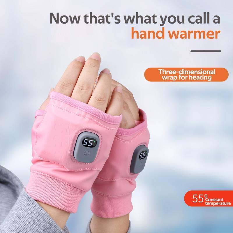 Portable Heating Gloves, 2 Counts set USB Rechargeable Hand Warmer with Digital Display, Heated Gloves with 3 Temperature Modes for Home Use