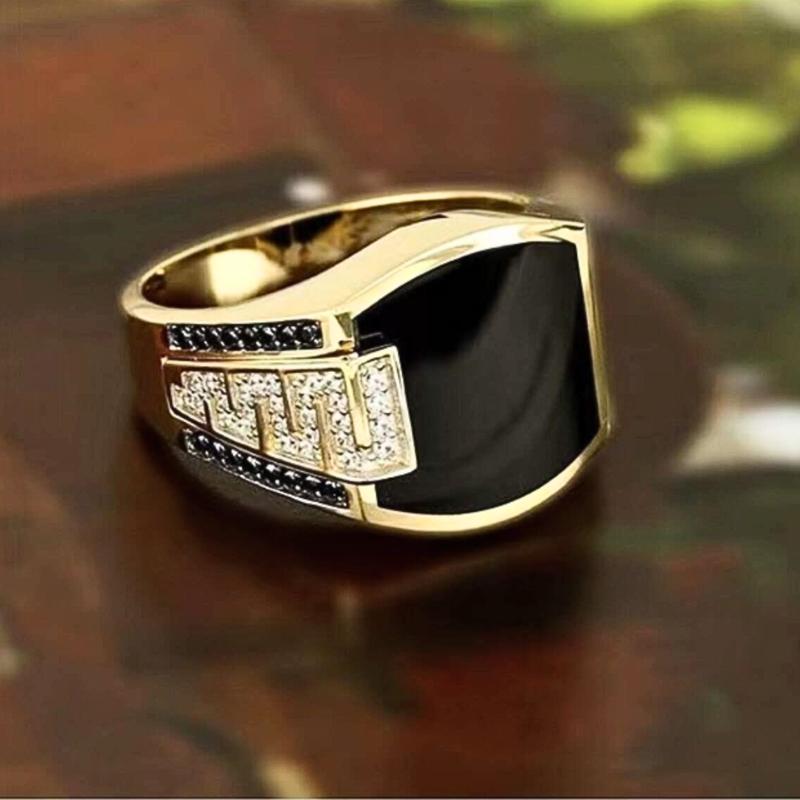 Stylish men's rings, wide black men's rings Rings, for daily wear, parties