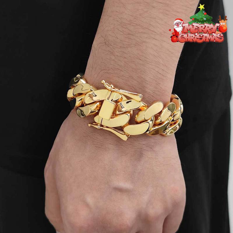 ORPHIC 22mm Hip Hop Hewelry Fashion Style Luxury And Heavy Cuban Bracelet Super Big Cuban Link in Miami Bracelet