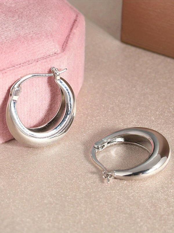 Women's Minimalist Temperament Hoop Earrings, Fashionable Earrings for Women & Girls, Trendy All-match & Exquisite Jewelry for Birthday Gift