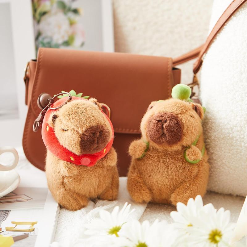 2 Count Capybara Plush Keychain Toy Realistic Capybara Stuffed Animals Toy Capybara Pendant for Backpack Birthday Gift, bunny keychain woman key chain, Party Gift