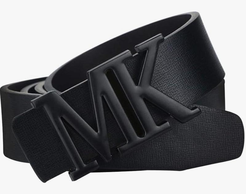 Mens Fashion Design Symbol Black Leather Belt