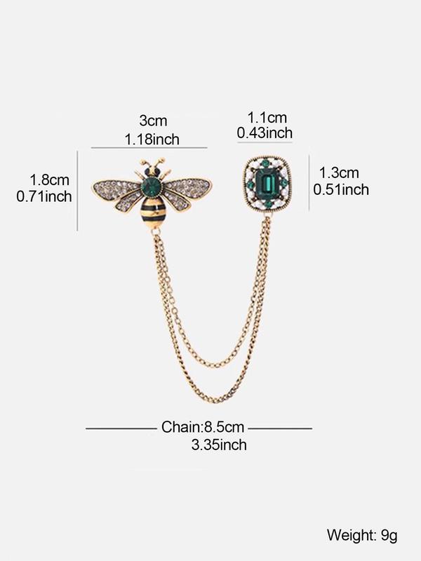 Rhinestone Decorated Bee Design Brooch,  Exquisite Clothes Brooch for Women & Girls for Daily Clothing Decor, Trendy Temperament Brooch for Birthday Gift