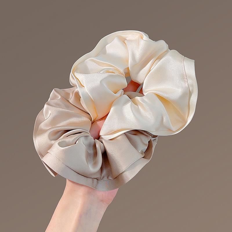 Loveline(1Pc As Gift)Satin Scrunchies Women Elastic Hair Band Simple Large Intestine Ring Hair Accessories(Do not purchase separately)