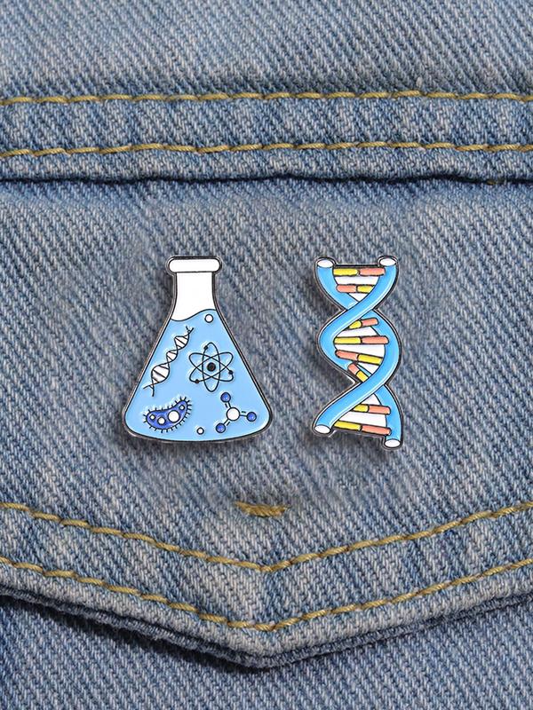 Cute Cartoon Chemical Laboratory Design Brooch, Enamel Badge for Daily Clothing Decor, Fashion Accessories for Men & Women, Trendy All-match & Exquisite Brooches for Birthday Gift