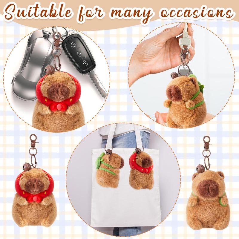 2 Count Capybara Plush Keychain Toy Realistic Capybara Stuffed Animals Toy Capybara Pendant for Backpack Birthday Gift, bunny keychain woman key chain, Party Gift