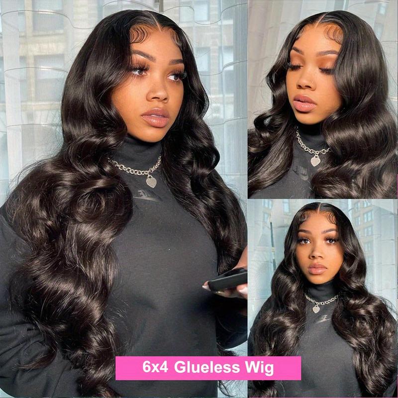 34 Inch Body Wave Glueless Wig Human Hair Pre-Plucked Cut Ready Waer Wig 200 Density 6x4 HD Lace Closure Wig for Women Human Hair