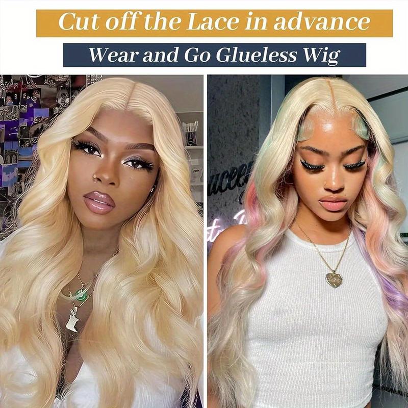 200% Density 613 Blonde Lace Front Wig Human Hair 13x4 HD Body Wave Lace Front Wig Human Hair Pre Plucked Baby Hair Blonde Lace Front Wig Human Hair