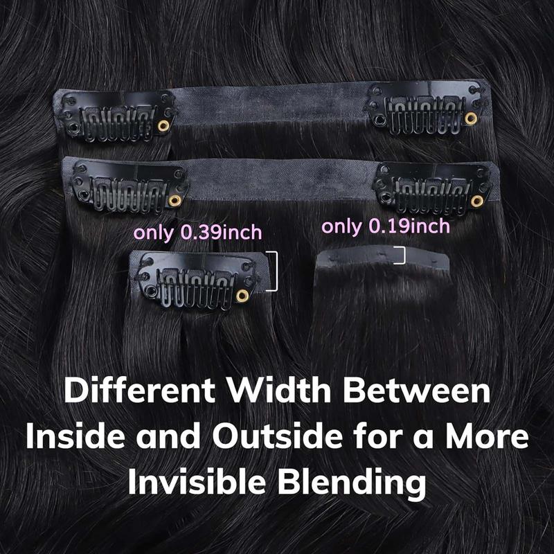 IDN Human Hair Kinky Straight Seamless Clip In Hair Extensions Secret of Beautiful Thick Hair Elegant ladies' Daily Using Style Clip In Black Girls