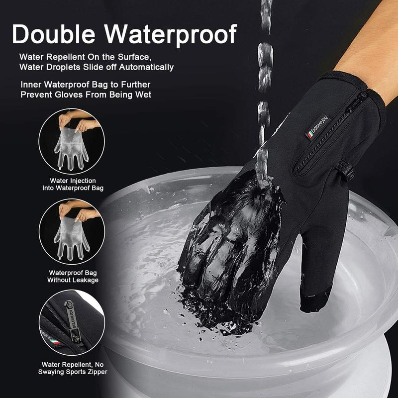 Waterproof Winter Gloves -30 Warm Windproof All Fingers Touch Screen Gloves for Men Skiing and Outdoor Work