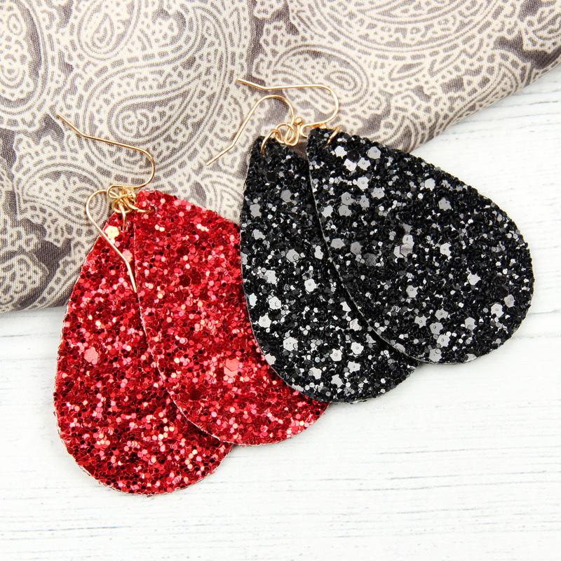 Glistening Sequin Teardrop Earrings