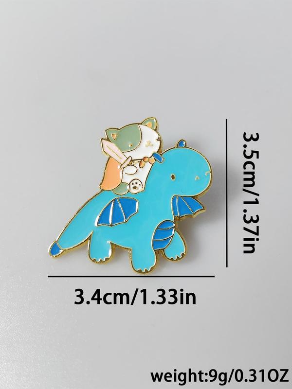 Cute Cartoon Dinosaur & Puppy Design Brooch, Fashion Alloy Badge for Daily Clothing Decor, Trendy All-match & Exquisite Brooch for Birthday Gift