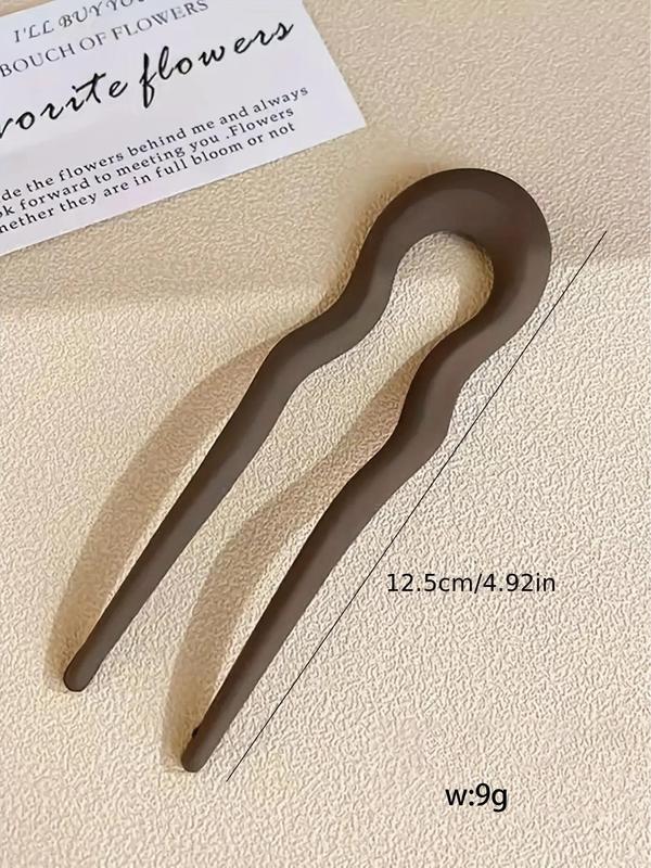 2pcs Simple Plain Matte U-shaped Wave Design Hair Pin, Casual Versatile Hair Accessories for Women, Minimalist Hairwear for Daily Used