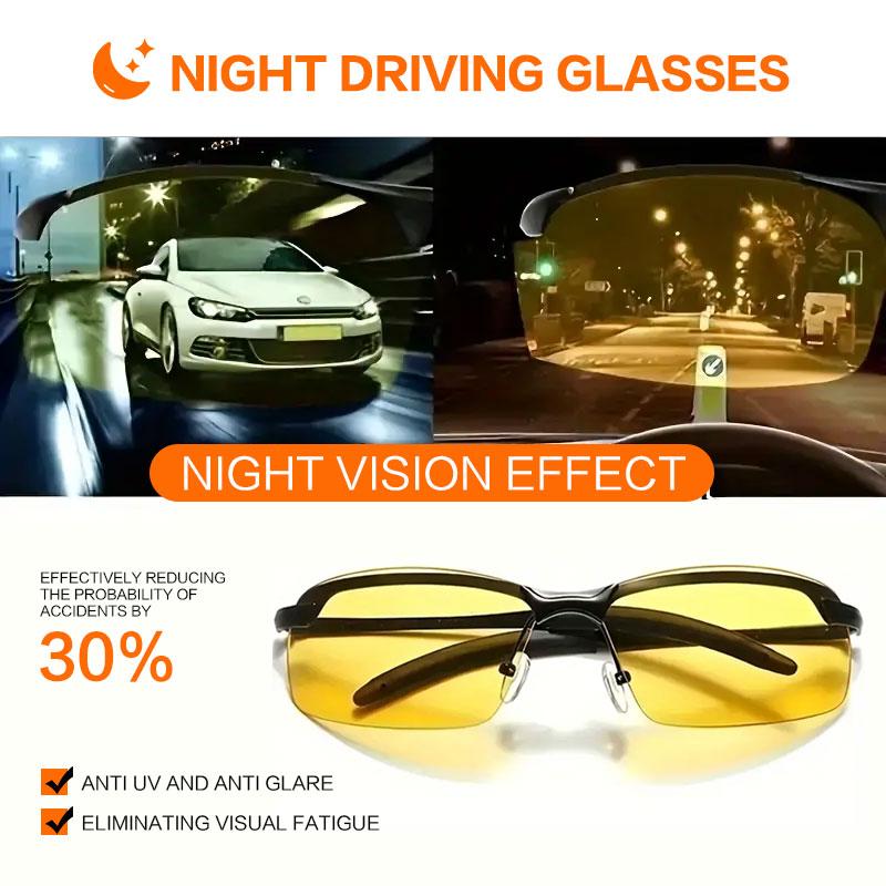 2 PAIRS Men Day Night Vision Glasses Driving Sunglasses Polarized Male Change Color Sun Glasses Driver's Eyewear