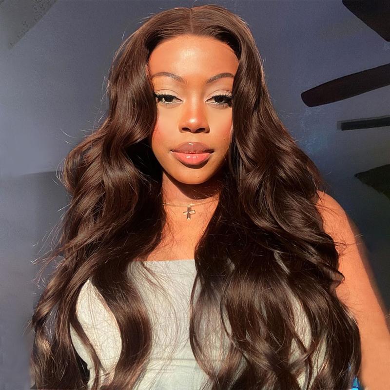 Mscoco Human Hair Upgraded 6x5 Dark Brown Wear And Go Glueless HD Lace Closure Wig Body Wave & Straight Pre Bleached Knots Lace Wig