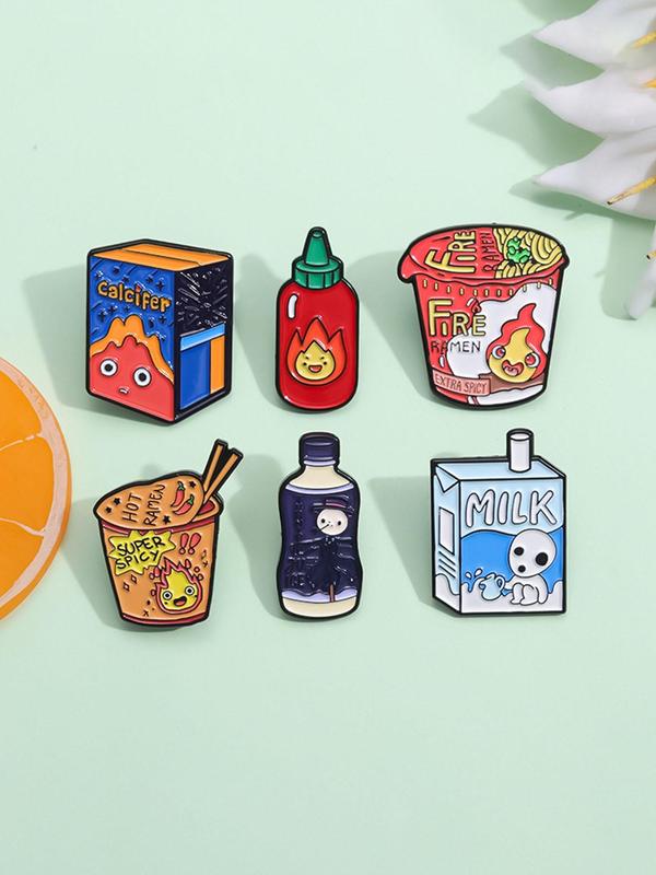 Cute Cartoon Food Design Brooch, Fashion Alloy Badge for Women & Men, Enamel Pin Suitable for Backpacks, Jeans, Scarves, Hats Decoration