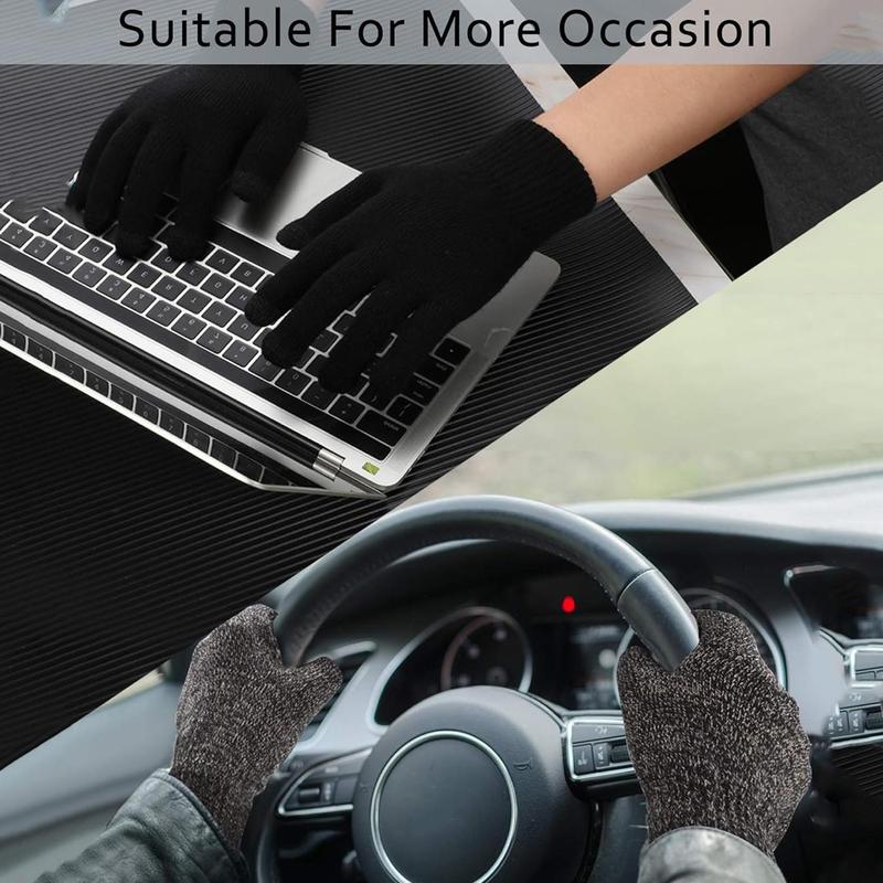 Winter Gloves, Touch Screen Cold Weather Thermal Warm Knit Glove for Running Driving Hiking, Sports Gloves for Men & Women