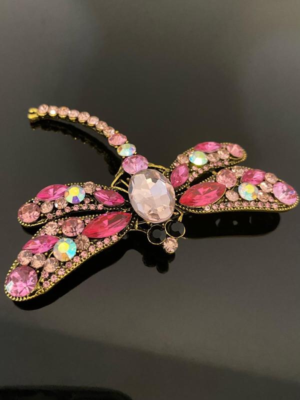 Artificial Crystal Dragonfly Design Brooch, Cute Animal Design Brooch, Fashionable Clothes Accessories for Women & Men