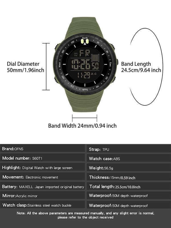 Sporty Digital Watch As Gift with Box, Fashionable Digital Watch with Digital Display, Waterproof Multifunctional Watch for Outdoor Sports