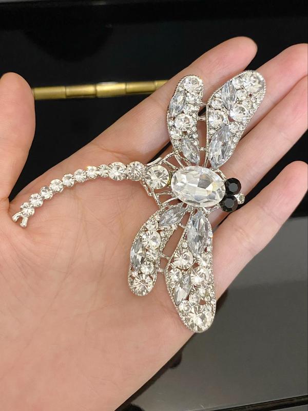 Artificial Crystal Dragonfly Design Brooch, Cute Animal Design Brooch, Fashionable Clothes Accessories for Women & Men