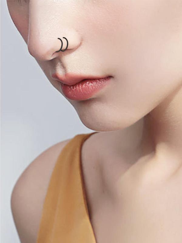 Punk Magnetic Nose Rings, 2024 Nose Cuff, New Fashionable Body No Piercing Jewelry for Men & Women, Streetwear Goth Accessory for Musical Festival Use